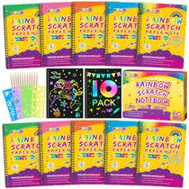 Notebook pigipigi Rainbow Scratch para crianças - pacote com 10 Notebook pigipigi Rainbow Scratch para crianças - pacote com 10