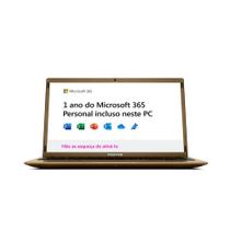 Notebook Positivo Motion Q4128C Intel Atom Quad-Core Windows 10 Home 14" - Dourado - Inclui Microsoft 365*