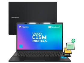 Notebook Positivo Vision C15M Intel Celeron N4500 Windows 11 Home 4GB RAM 128GB eMMC Tela 15" Full HD IPS Antirreflexo Minitela e Tecla Copilot Cinza