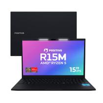Notebook Positivo Vision R15M AMD Ryzen 5-5625U Linux 8GB RAM 256GB SSD Wi-Fi 6 15” Full HD IPS Minitela - Preto