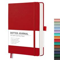 Notebook RETTACY A5 Pontilhado - Capa Dura em Couro Vermelho