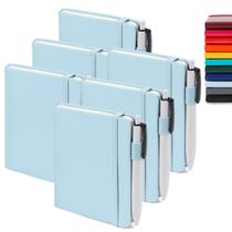 Notebooks feela Pocket Small, pacote com 6 canetas e suporte para canetas e 6 canetas