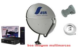 Nova Antena Parabólica 60cm com Receptor Digital SatHd Visiontec VT1000