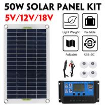 Nova atualização 4 em 1 50W Kit de painel solar 12V / 5V USB Jack com - generic