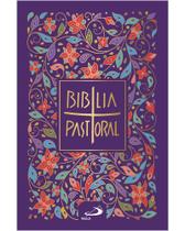 Nova biblia pastoral media cristal floral branco