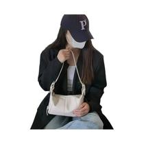 Nova bolsa de axila feminina retro bolsa de ombro bolsa de couro com zíper