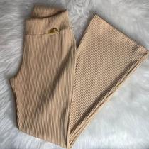 Nova Calça Flare Adulto Malha Canelada 3D - P ao G3 - Plus Size