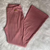 Nova Calça Flare Adulto Malha Canelada 3D - P ao G3 - Plus Size