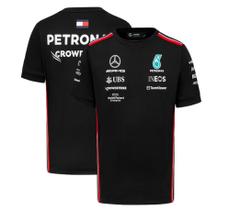 Nova camiseta oficial mercedes amg petronas f1 team 2023 preta