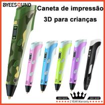 Nova Caneta Impressão Kids 3D Kit 3D 12 Cores 120Ft Pla