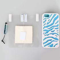 Nova Capa Rígida Emborrachada com Design de Zebra (Azul) para Apple iPhone 5 + Caneta Touch + Protetor de Tela Frontal e Traseiro Nova Capa Rígida Emborrachada com Design de Zebra (Azul) para Apple iPhone 5 + Caneta Touch + Protetor de Tela Frontal e Traseiro