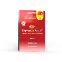 Nova Henna Expressão Facial - Preto - 40 Aplicações (2,5g)