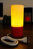 Nova Luminária Abajur De Mesa Lampada Led Quarto Moderna Base Bege Corpo Vermelho Nova Luminária Abajur De Mesa Lampada Led Quarto Moderna Base Bege Corpo Vermelho