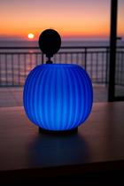 Nova Luminária Abajur De Mesa Lampada Led Quarto Moderna Corpo Azul