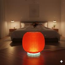 Nova Luminária Abajur De Mesa Lampada Led Quarto Moderna Vermelha