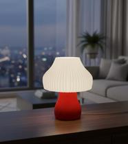 Nova Luminária Cogumelo Iluminação Decoração de Led Moderna Ondulada 127v Nova Luminária Cogumelo Iluminação Decoração de Led Moderna Ondulada 127v