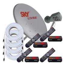 Nova Parabólica SKY LIVRE com 04 pontos de Tv em Full HD