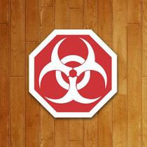 Nova Placa Decorativa Nerd Biohazard Com Adesivo 18x18 Cm