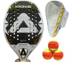 Nova Raquete Beach Tennis Amasport Kronos White Titanium 3k