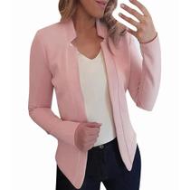 Nova roupa feminina transfronteiriça, cor pura chigong pequeno terno cardigan jaqueta formal