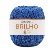 Novelo euroroma brilho 06 fios cor 0903 ouro/royal unidade