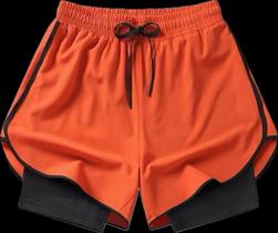 Novidade bermuda 2em1 de seda fria dryfit premium