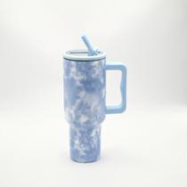Novidade! Copo Térmico Nuvens e Marmare em Aço Inox 1200 ml Com Alça e canudo