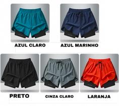 Novidade kit 2 bermudas 2em1 de seda fria dryfit premium Novidade kit 2 bermudas 2em1 de seda fria dryfit premium