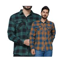 NOVIDADE Kit 2 Peças Camisetas Masculina Xadrez Flanelada Manga Longa Com Bolsos Premium NOVIDADE Kit 2 Peças Camisetas Masculina Xadrez Flanelada Manga Longa Com Bolsos Premium
