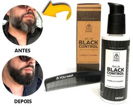 Novo Balm Escurecedor de Barba e Cabelo Black Control You Man - Escurecimento Imediato