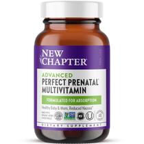 Novo Capítulo Vitaminas Pré-natais Perfeitas Avançadas - 48ct, Ingredientes Orgânicos, Não-OGM para Bebê Saudável e Mãe - Folato (Metilfolato), Ferro, Vitamina D3, Fermentado com Alimentos Integrais e Probióticos