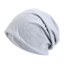 Novo gorro para mulher homem outono inverno elástico casual cor sólida slouchy quimio boné