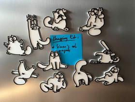 Novo Kit 10 Ímãs de Geladeira Gato Simon Divertido