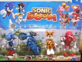 Novo Kit 3 Boneco Sonic E Sua Turma Com Moto