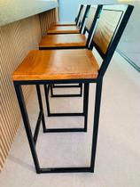 Novo Kit 4 Banquetas Alta Industrial Madeira E Ferro Novo Kit 4 Banquetas Alta Industrial Madeira E Ferro