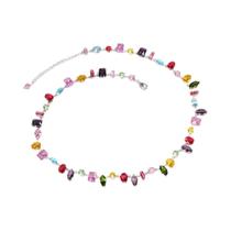 Novo luxo colorido cristal zircão colar para mulheres moda festa jóias acessórios Novo luxo colorido cristal zircão colar para mulheres moda festa jóias acessórios