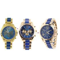 Novo luxo da moda Clássico Homens Inoxidáveis Aço Inoxidável Quartzo Relógio de Pulso Analógico - Azul