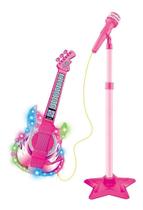 Novo Microfone Com Pedestal E Guitarra Infantil Rock Show - Dmtoys