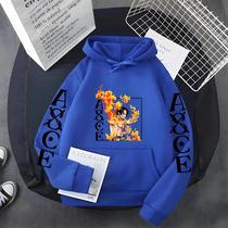 Novo One Piece anime Ace moletom com capuz de lã transfronteiriça masculino e feminino Novo One Piece anime Ace moletom com capuz de lã transfronteiriça masculino e feminino