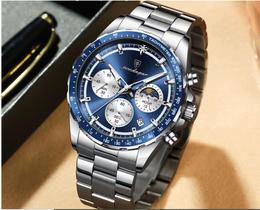 Novo Relógio Poedagar À Prova Dágua Cronógrafo Sem Gênero Aço Inoxidável