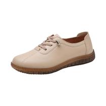 Novos Sapatos Casuais de Couro 100% Genuíno, Elegantes e Leves para Mulheres