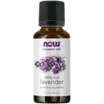 NOW Óleos Essenciais, Óleo de Lavanda, Aroma Aromatizante de Aromaterapia, Destilado a Vapor, 100% Puro, Vegano, Tampa Resistente a Crianças, 1 Onça