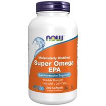 NOW Suplementos, Super Omega EPA, 360 EPA / 240 DHA, Molecularmente Destilado, Suporte Cardiovascular*, 240 Cápsulas Gelatinosas