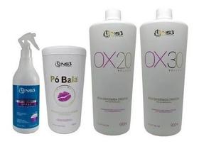 Ns3 Brasil Kit Pó White + Ox 20 + Ox 30 + Queratina Spray