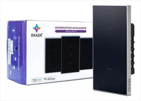 nterruptor Inteligente Vênus Wi-fi 2 Botões Ekaza Preto 4x2