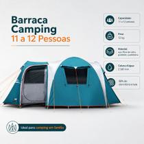 NTK Barraca de Camping Arizona 11 á 12 Pessoas NTKA 151295UN Estrutura Resistente com Coluna dÁgua 2.500 mm e Ventilação Útil para Camping em Grupo
