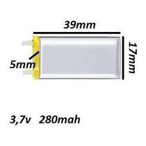 Núcleo Da Bateria 5mm X 17mm X39mm Com 280mah 3,7v