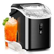 Nugget Ice Maker ZAFRO Countertop em aço inoxidável preto