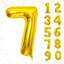 Number Balloons Beeyaky 40 cm Gold Number 7: Festa de aniversário Number Balloons Beeyaky 40 cm Gold Number 7: Festa de aniversário