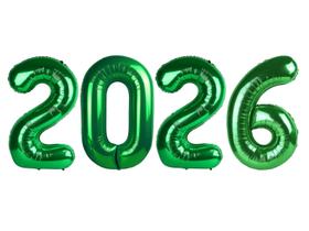Number Balloons Mluchee 2026 Dark Green Festa de Ano Novo de 1m
